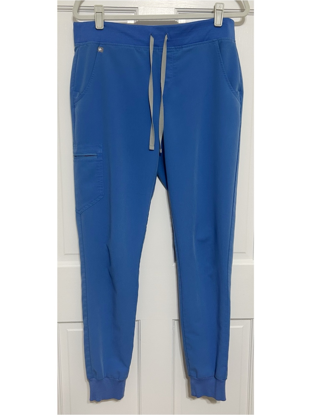 Figs Women's Jogger Sweatpants in Ceil Blue with Gray Drawcord